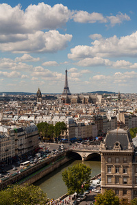 从巴黎圣母院巴黎的垂直视图