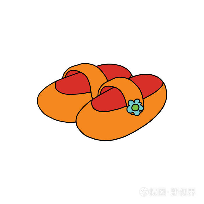 可爱的卡通鞋白色背景的儿童版画, t恤, 彩色书, 有趣