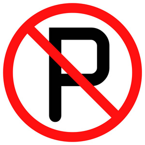 禁止停车标志。矢量图