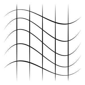 网格, 网格, 带失真的晶格, 经纱效应, 矢量图解