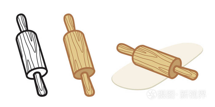 滚针面团面包店烹饪矢量插画壁纸背景