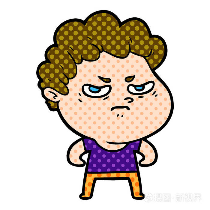 矢量图的卡通愤怒的男人