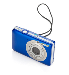 蓝色的紧凑型相机