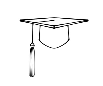 毕业帽帽。学生图标。教育符号。矢量