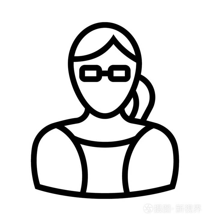 秘书线矢量图标插画-正版商用图片03zpdi-摄图新视界