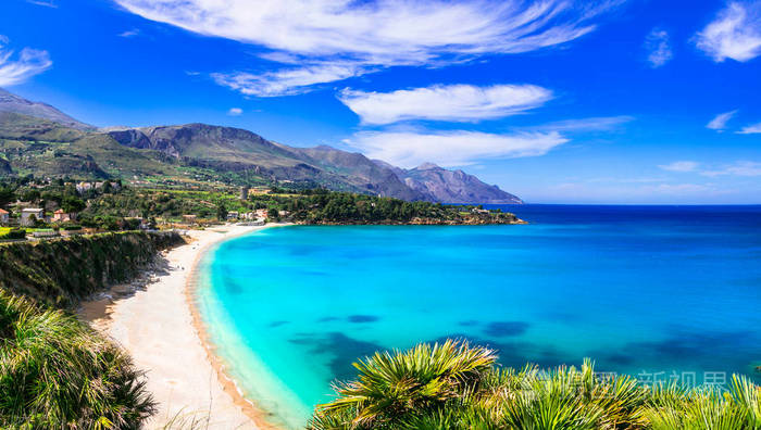 意大利假日。西西里岛最佳海滩-Scopello