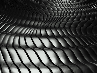 3d 波浪铝背景抽象的银色模式