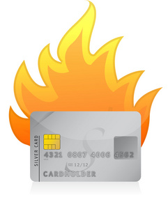 信用卡上消防概念插画设计图片