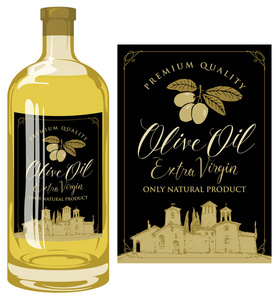 橄榄油与乡村景观的标签