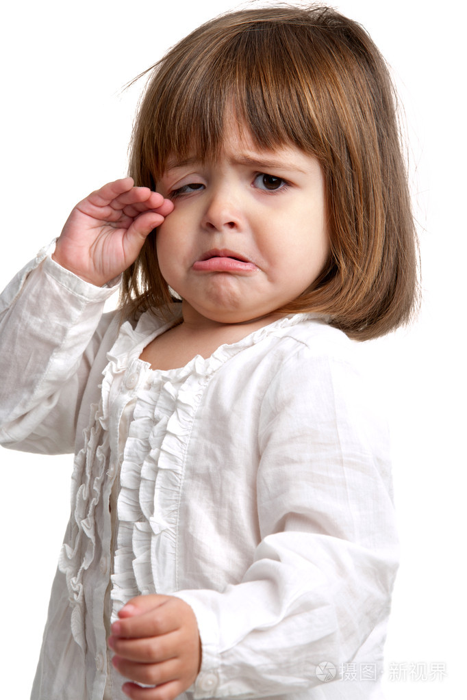 不快乐的小女孩哭了照片-正版商用图片041mvs-摄图新