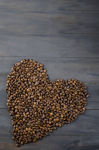 咖啡豆在心脏的形式