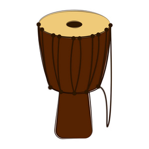 孤立的 djembe 草图。乐器