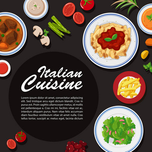 意大利菜海报设计用不同的板材图片