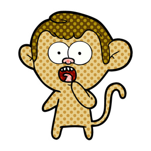 卡通震撼猴的矢量插图