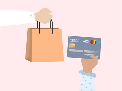 网上购物与信用卡的例证
