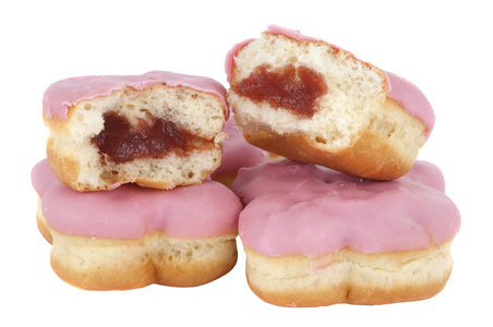 甜甜圈有粉色糖霜