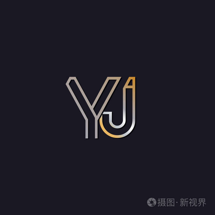 初始字母 yj 在深色背景上的徽标