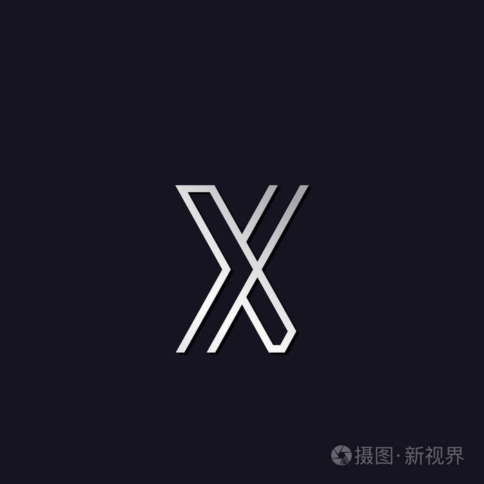 黑色背景上的x首字母徽标