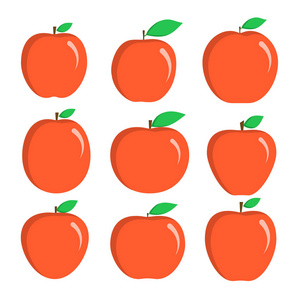 一套红色果汁苹果水果图标