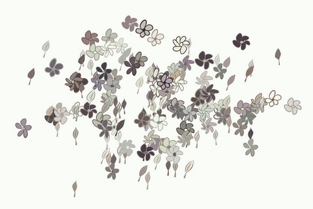 叶子和花朵的抽象插图, 概念模式