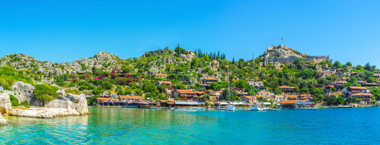 土耳其 Kekova 湾 Kalekoy 村全景