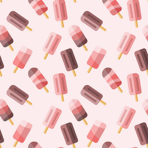 巧克力和粉红色冰淇淋无缝矢量模式