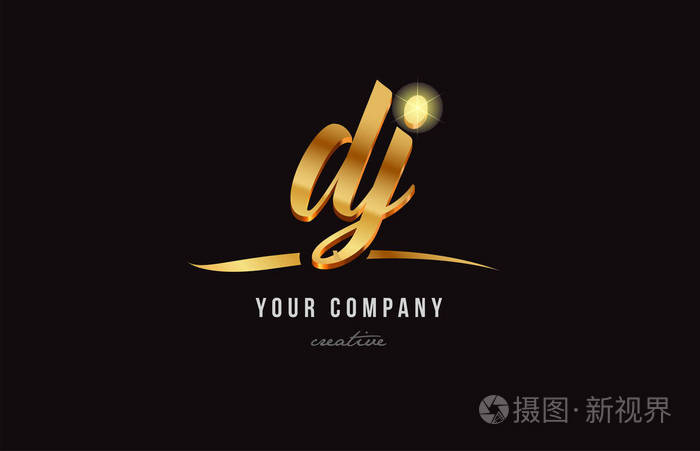 金卡字母djdj标志组合图标设计