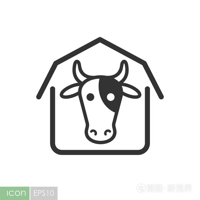 牛棚矢量图标