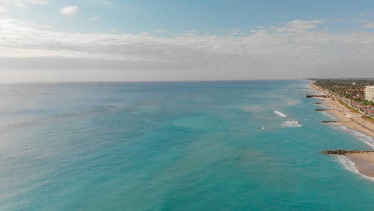 棕榈海滩鸟瞰图, 佛罗里达州海岸线