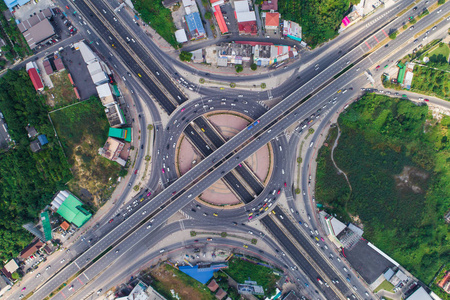 运输环形路通道路与汽车