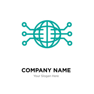 环球连接电路公司徽标设计模板图片