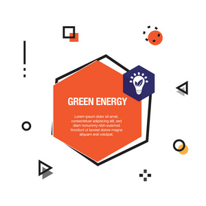 绿色能源图表图标。矢量插图