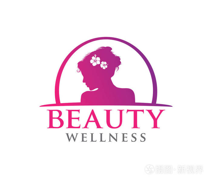 美容院的logo设计图片,养生馆logo设计图片 矢量标志设计插图为美容妇女健康, 美容院, 瑜伽课, 化妆品化妆