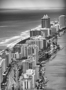 迈阿密海滩天际线鸟瞰图