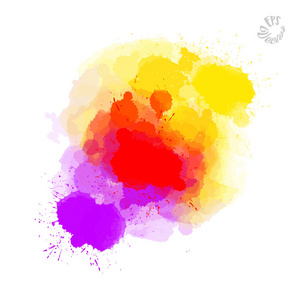 抽象画滴, 红色黄色和紫罗兰色