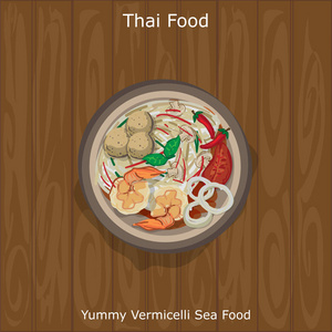 泰国菜美味粉丝海菜