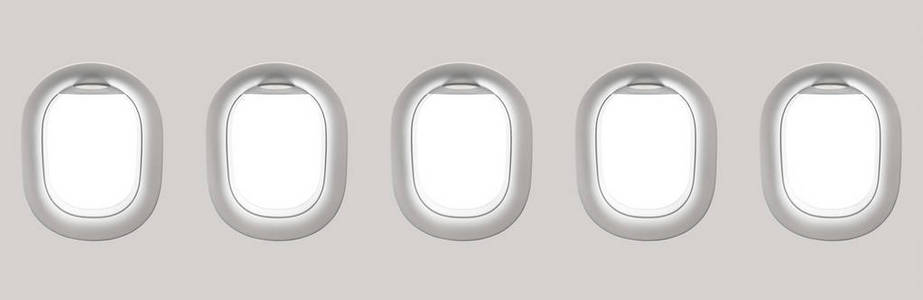 空白的白色飞机窗户