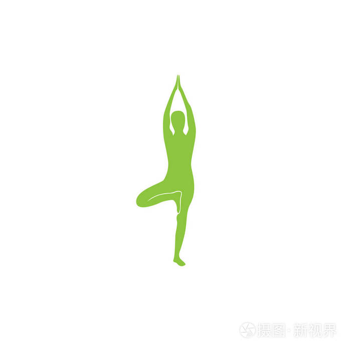 瑜伽标志抽象设计矢量模板.健康水疗冥想和谐标识理念