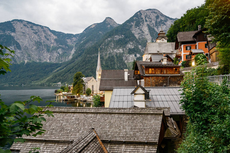 奥地利阿尔卑斯山哈尔斯塔特的景观