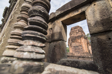 泰国东北部的 Prasat 的高棉寺遗址, 在武里公羊省。泰国, 布里兰, 2017年11月