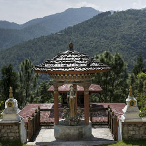 Khamsum Yulley 纳杰 Chorten, Punakha, 不丹, 佛教寺庙的高视图