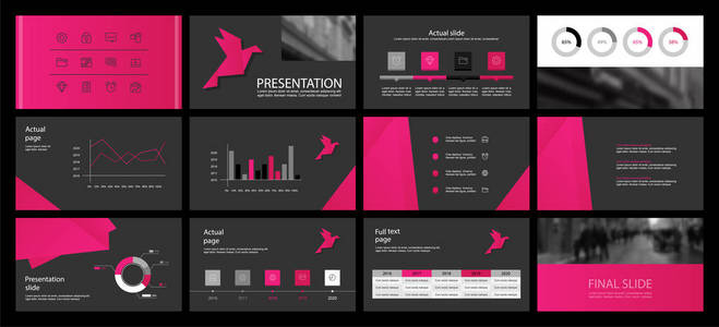 该模板是最好的商业演示文稿, 用于市场营销和广告, 传单和横幅, 年度报告。深灰色背景上的元素