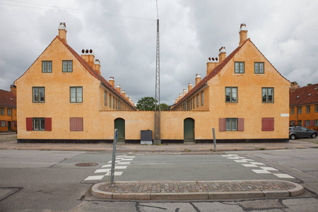 丹麦古董房子的外部