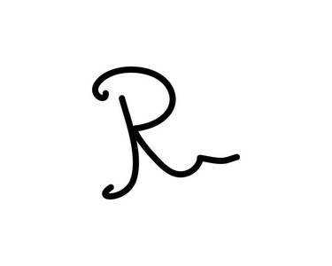 r 字母签名徽标