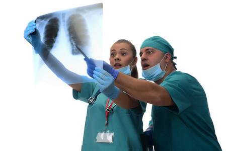 放射学检查肺部 x 线, 白色背景隔离