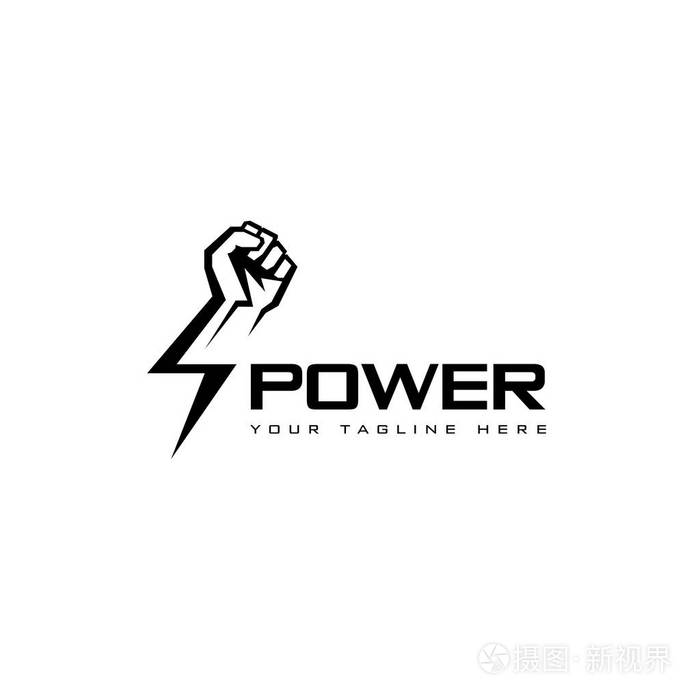 矢量徽标设计模板拳头男性手无产阶级抗议标志电源标志