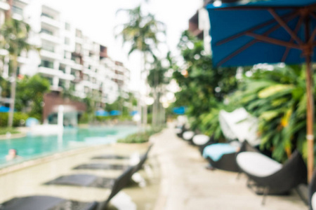 抽象模糊和焦游泳池在酒店和度假村