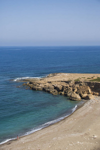 Akamas 半岛的野生海滩。塞浦路斯风景