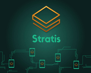 绿色背景下的 Cryptocurrency stratis blockchain 电路