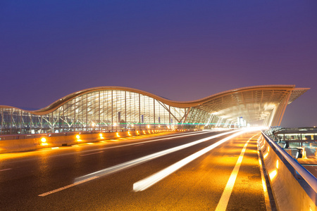 上海机场在上海浦东新区机场工作台上海全景摄影天际线从外滩的上海